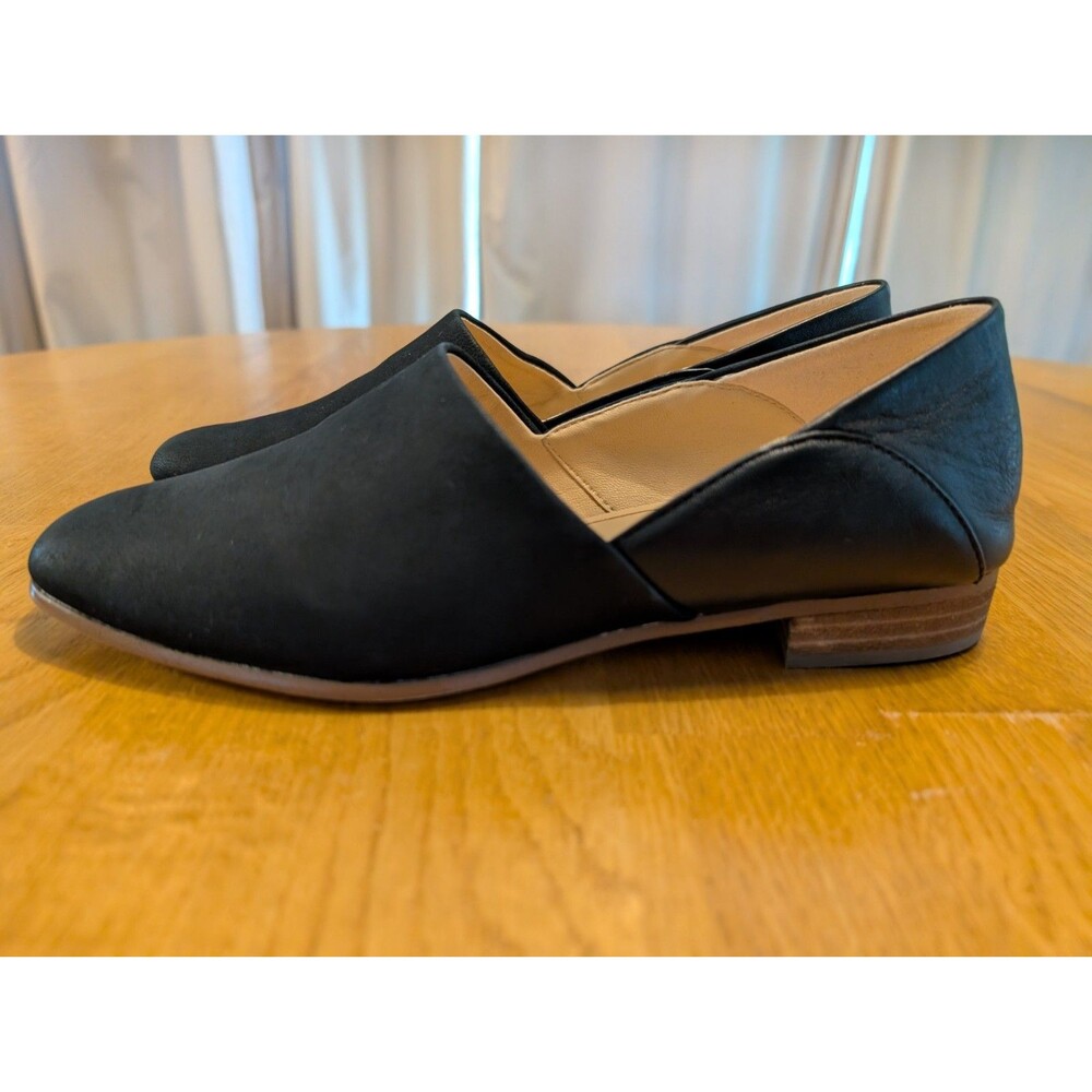 Clarks Womens Pure Tone Black Leather Loafers Slip On Shoes Size 7 Nice Cond!